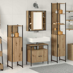 Zestaw mebli łazienkowych z półką 4 pcs Dąb rzemieślniczy
