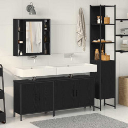 Zestaw mebli łazienkowych 4 pcs Czarny Materiał drewnopochodny