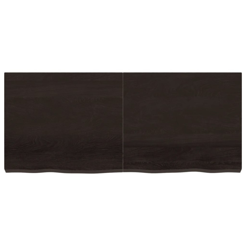 Półka, ciemnobrązowa, 140x60x(2-6) cm, wykończone drewno dębowe