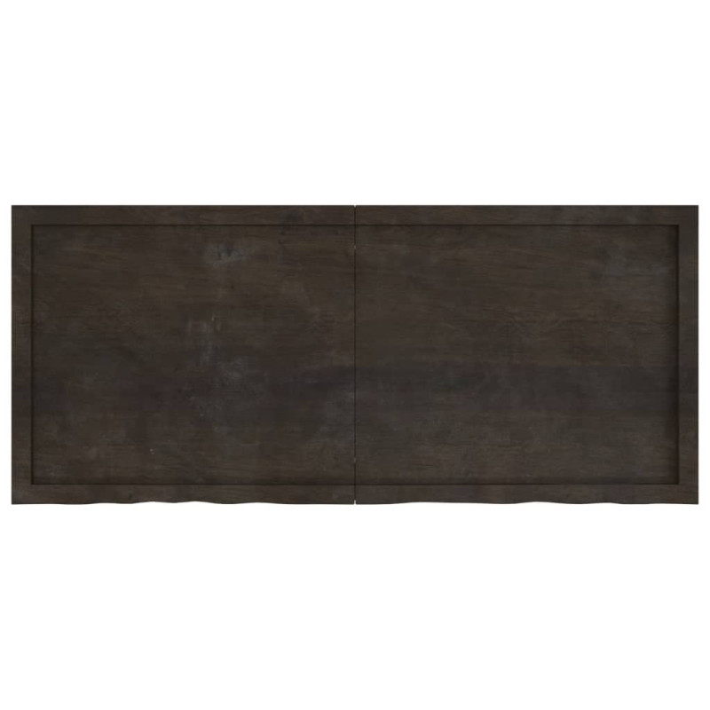 Półka, ciemnobrązowa, 140x60x(2-6) cm, wykończone drewno dębowe