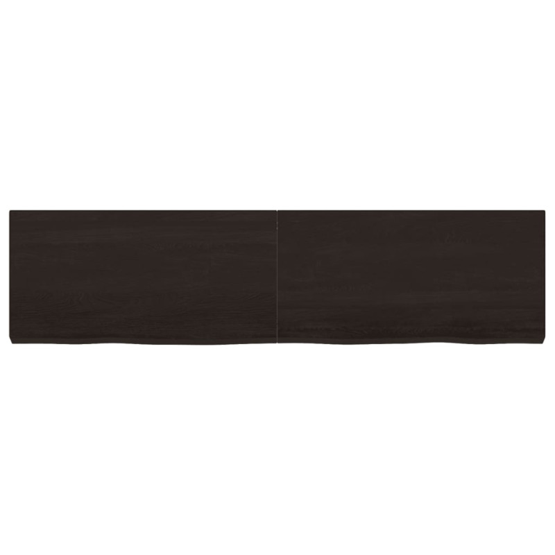 Półka, ciemnobrązowa, 160x40x(2-6) cm, wykończone drewno dębowe