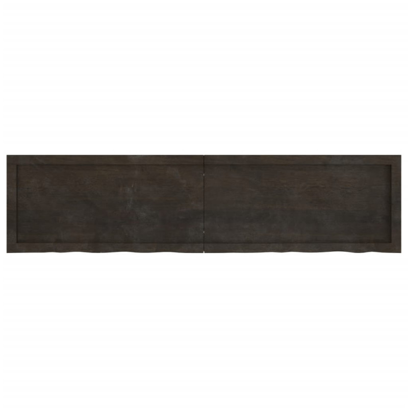 Półka, ciemnobrązowa, 160x40x(2-6) cm, wykończone drewno dębowe