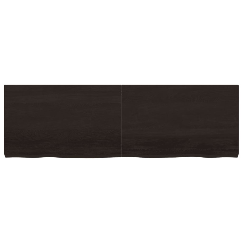 Półka, ciemnobrązowa, 160x50x(2-6) cm, wykończone drewno dębowe