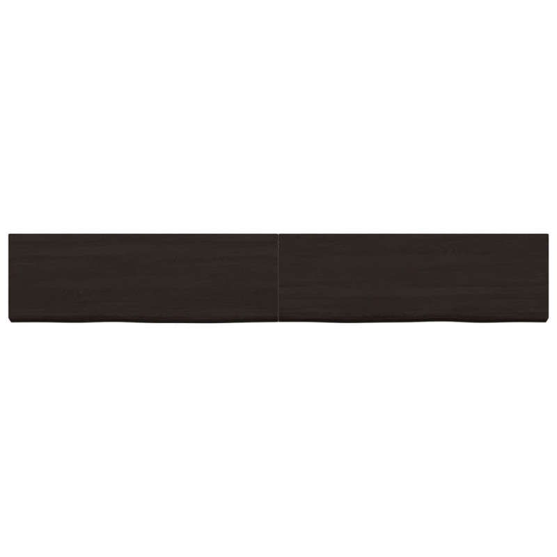 Półka, ciemnobrązowa, 180x40x(2-4) cm, wykończone drewno dębowe