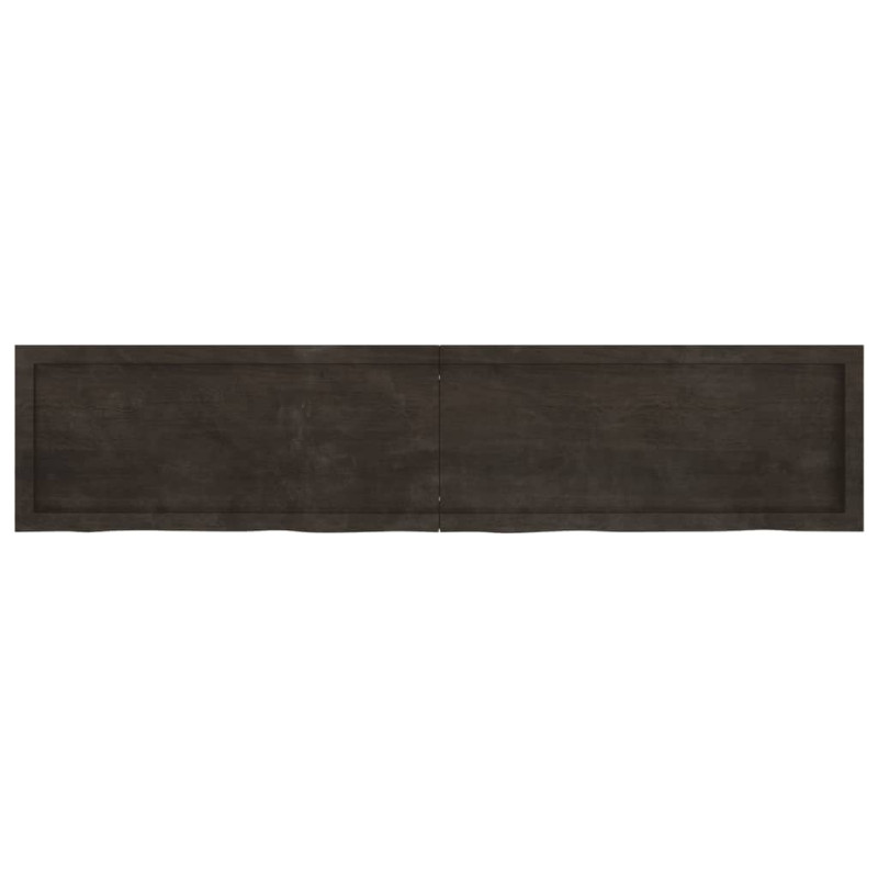 Półka, ciemnobrązowa, 180x40x(2-4) cm, wykończone drewno dębowe