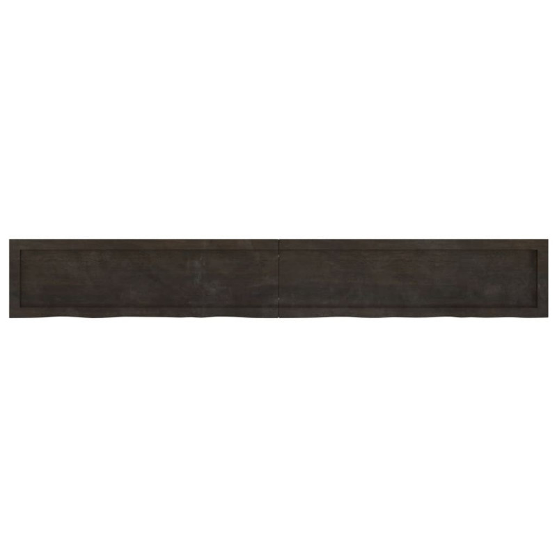 Półka, ciemnobrązowa, 200x30x(2-4) cm, wykończone drewno dębowe