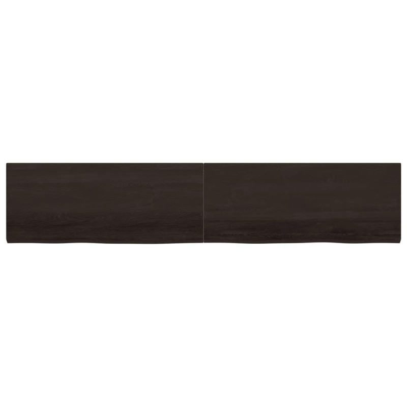 Półka, ciemnobrązowa, 200x40x(2-4) cm, wykończone drewno dębowe