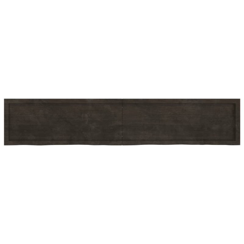 Półka, ciemnobrązowa, 200x40x(2-4) cm, wykończone drewno dębowe