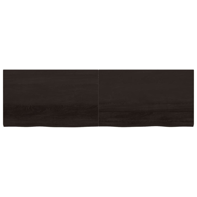 Półka, ciemnobrązowa, 200x60x(2-4) cm, wykończone drewno dębowe