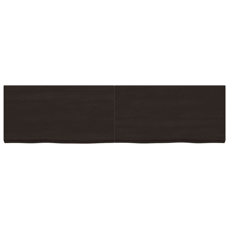 Półka, ciemnobrązowa, 220x60x(2-6) cm, wykończone drewno dębowe