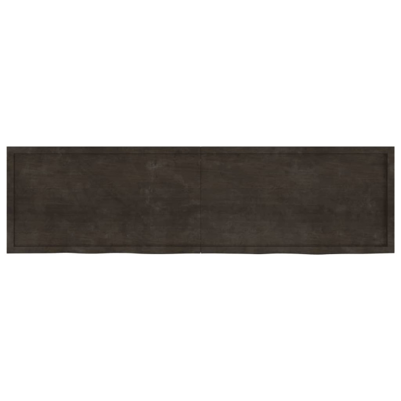Półka, ciemnobrązowa, 220x60x(2-6) cm, wykończone drewno dębowe