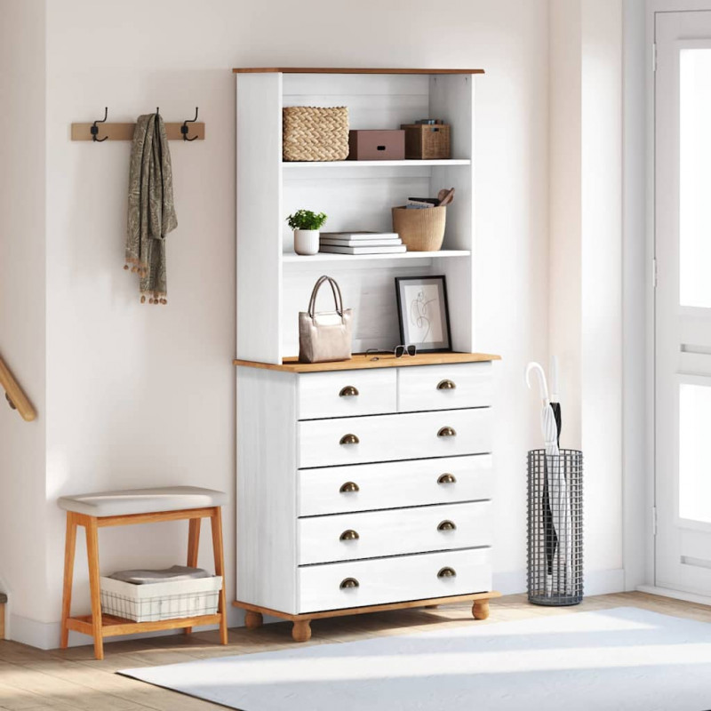 Klatka ASKIM Biały 91 x 40 x 200,5 cm Lite drewno sosnowe
