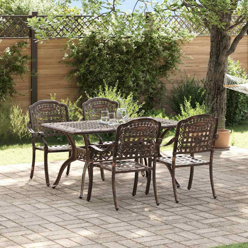 Zestaw do jadalni w ogrodzie 5 pcs kolor bronzu Aluminium