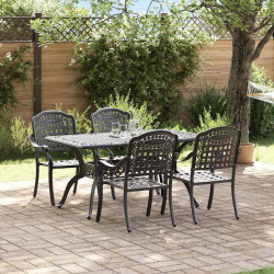 Zestaw do jadalni w ogrodzie 5 pcs Czarny Aluminium