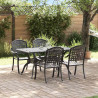 Zestaw do jadalni w ogrodzie 5 pcs Czarny Aluminium