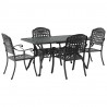 Zestaw do jadalni w ogrodzie 5 pcs Czarny Aluminium