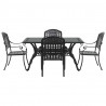 Zestaw do jadalni w ogrodzie 5 pcs Czarny Aluminium