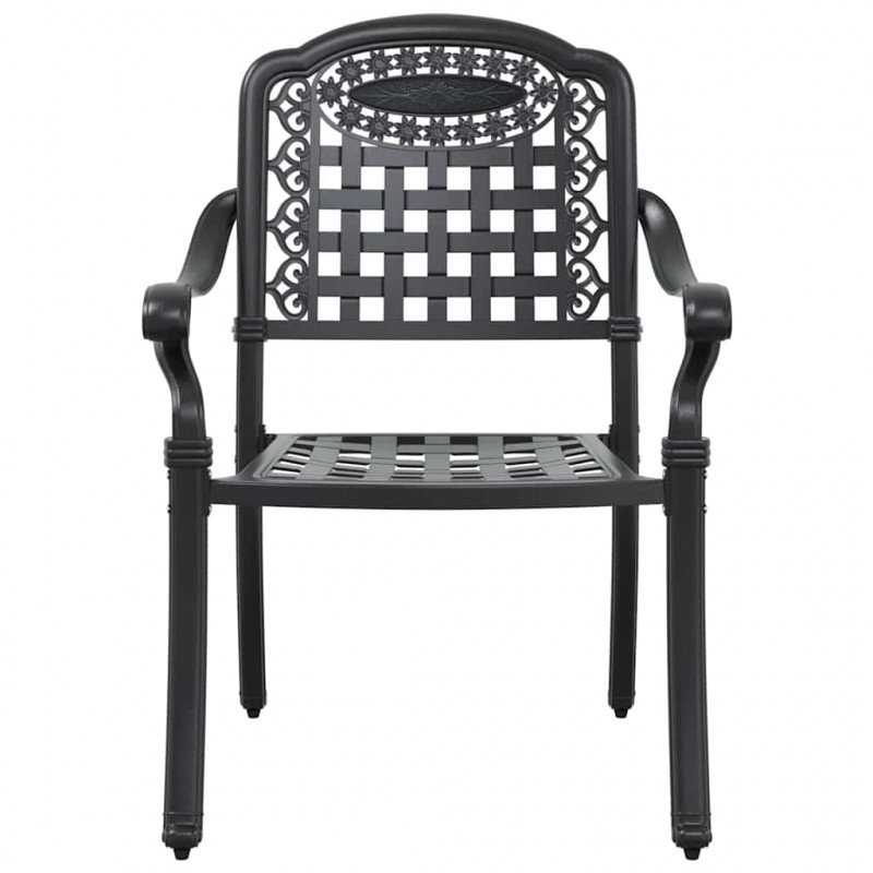 Zestaw do jadalni w ogrodzie 5 pcs Czarny Aluminium