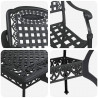 Zestaw do jadalni w ogrodzie 5 pcs Czarny Aluminium