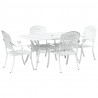 Zestaw do jadalni w ogrodzie 5 pcs Biały Aluminium