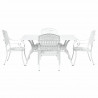 Zestaw do jadalni w ogrodzie 5 pcs Biały Aluminium
