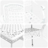 Zestaw do jadalni w ogrodzie 5 pcs Biały Aluminium
