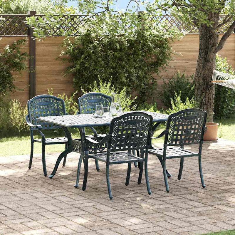 Zestaw do jadalni w ogrodzie 5 pcs Zielony Aluminium