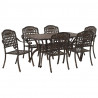 Zestaw do jadalni w ogrodzie 7 pcs kolor bronzu Aluminium