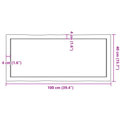 Blat, jasnobrązowy 100x40x(2-4)cm drewno z naturalną krawędzią