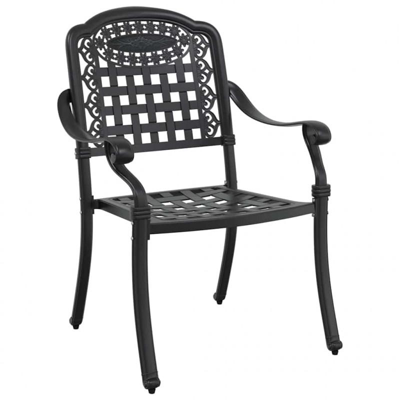 Zestaw do jadalni w ogrodzie 7 pcs Czarny Aluminium