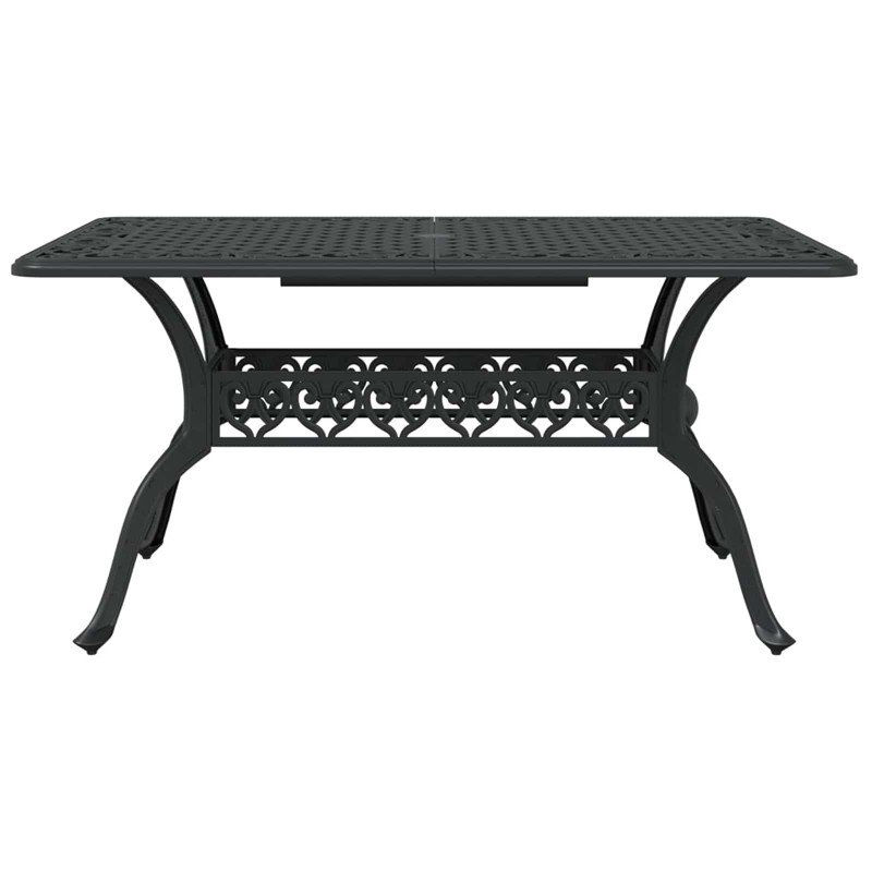 Zestaw do jadalni w ogrodzie 7 pcs Czarny Aluminium
