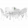 Zestaw do jadalni w ogrodzie 7 pcs Biały Aluminium
