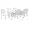 Zestaw do jadalni w ogrodzie 7 pcs Biały Aluminium