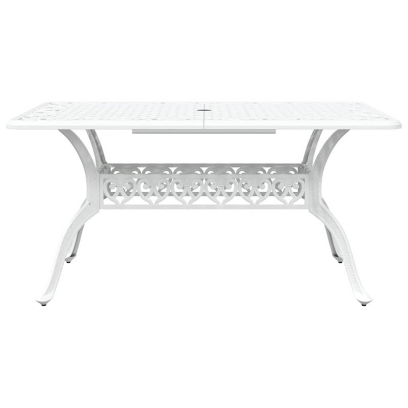 Zestaw do jadalni w ogrodzie 7 pcs Biały Aluminium