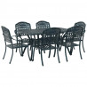 Zestaw do jadalni w ogrodzie 7 pcs Zielony Aluminium