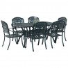 Zestaw do jadalni w ogrodzie 7 pcs Zielony Aluminium
