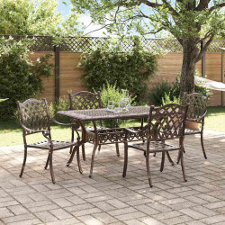 Zestaw do jadalni w ogrodzie 5 pcs kolor bronzu Aluminium