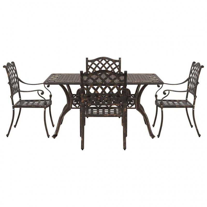 Zestaw do jadalni w ogrodzie 5 pcs kolor bronzu Aluminium