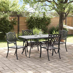 Zestaw do jadalni w ogrodzie 5 pcs Czarny Aluminium