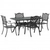 Zestaw do jadalni w ogrodzie 5 pcs Czarny Aluminium