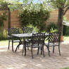 Zestaw do jadalni w ogrodzie 5 pcs Czarny Aluminium