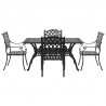 Zestaw do jadalni w ogrodzie 5 pcs Czarny Aluminium