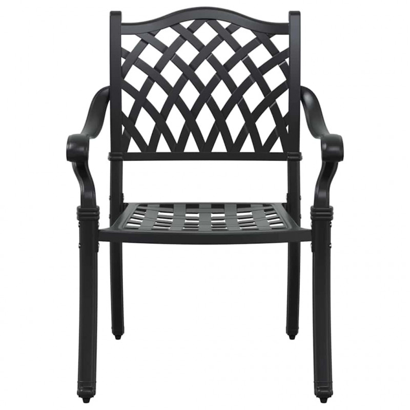 Zestaw do jadalni w ogrodzie 5 pcs Czarny Aluminium