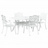 Zestaw do jadalni w ogrodzie 5 pcs Biały Aluminium