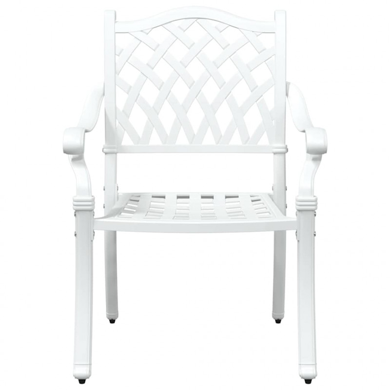 Zestaw do jadalni w ogrodzie 5 pcs Biały Aluminium