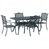 Zestaw do jadalni w ogrodzie 5 pcs Zielony Aluminium