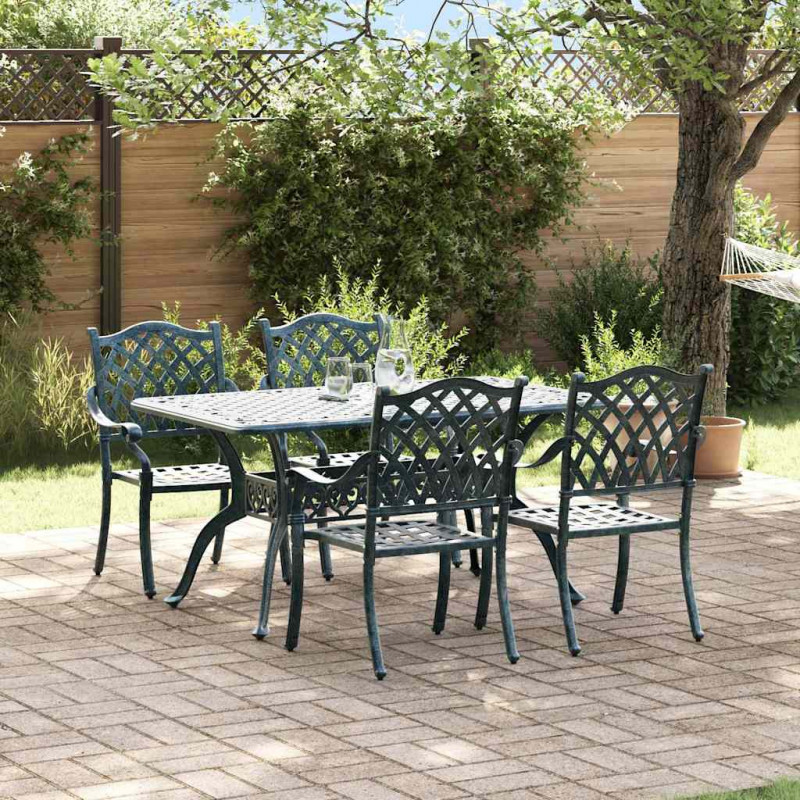 Zestaw do jadalni w ogrodzie 5 pcs Zielony Aluminium