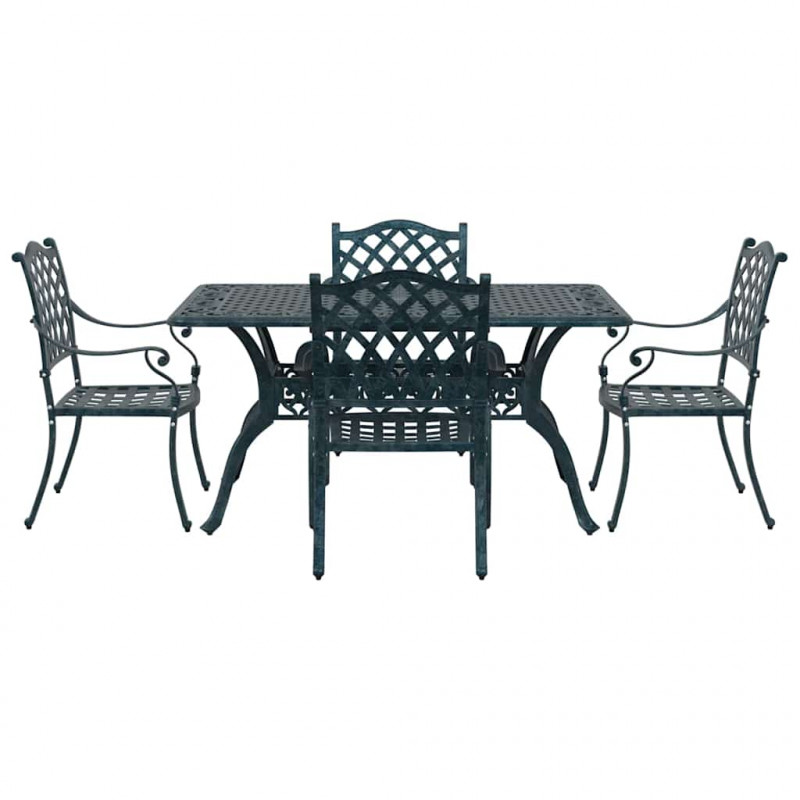Zestaw do jadalni w ogrodzie 5 pcs Zielony Aluminium