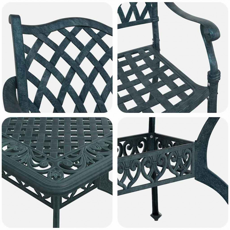 Zestaw do jadalni w ogrodzie 5 pcs Zielony Aluminium