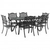 Zestaw do jadalni w ogrodzie 7 pcs Czarny Aluminium